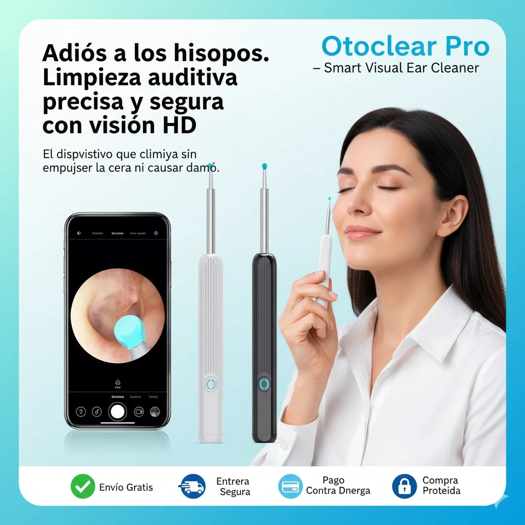Limpiador de oídos con cámara -Dile adiós a los oídos tapados: limpia con visión HD y precisión total