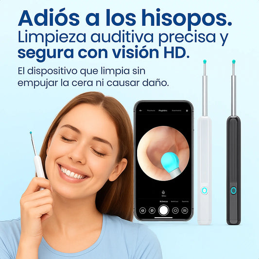 Limpiador de oídos con cámara -Dile adiós a los oídos tapados: limpia con visión HD y precisión total